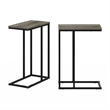 Pemberly Row Modern Living Sofa Side Table in French Oak Gray in Set of 2