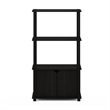 Pemberly Row 4-Tier Multipurpose Display Shelf with Door in Espresso/Black