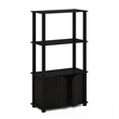 Pemberly Row 4-Tier Multipurpose Display Shelf with Door in Espresso/Black