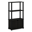 Pemberly Row 4-Tier Multipurpose Display Shelf with Door in Espresso/Black