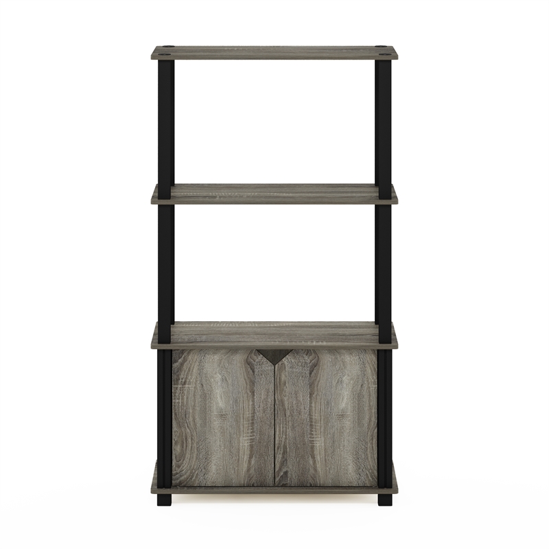 Pemberly Row 4-Tier Multipurpose Display Shelf with French Oak Gray/Black