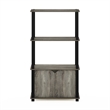 Pemberly Row 4-Tier Multipurpose Display Shelf with French Oak Gray/Black