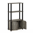 Pemberly Row 4-Tier Multipurpose Display Shelf with French Oak Gray/Black
