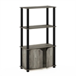 Pemberly Row 4-Tier Multipurpose Display Shelf with French Oak Gray/Black