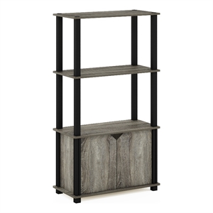 Pemberly Row 4-Tier Multipurpose Display Shelf with French Oak Gray/Black