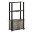 Pemberly Row 4-Tier Multipurpose Display Shelf with French Oak Gray/Black