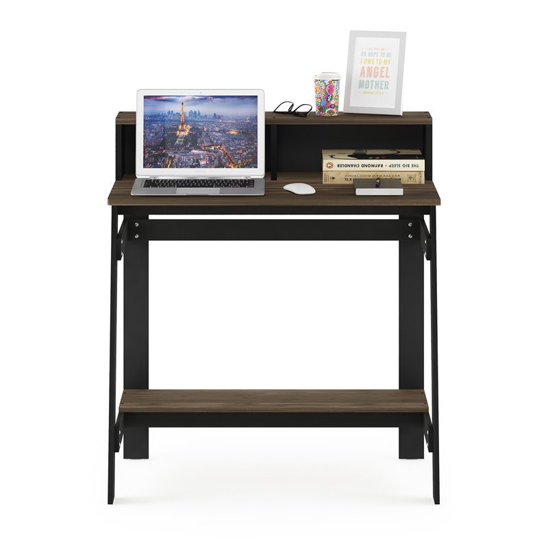 Pemberly Row Contemporary Wood A-frame Computer Desk in Columbia Walnut