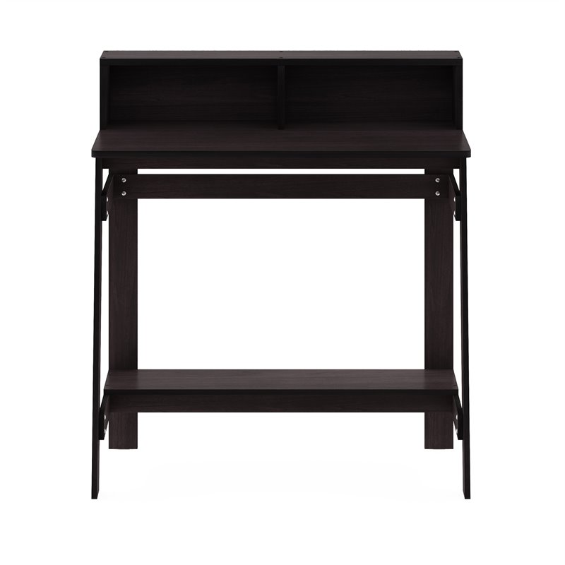 Pemberly Row Engineered Wood A-frame Computer Desk in Dark Walnut