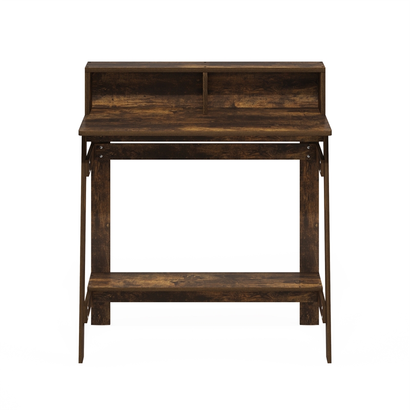 Pemberly Row Contemporary A-frame Computer Desk in Amber Pine