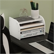 Pemberly Row Contemporary 3-Tier Desk Top Organizer in White