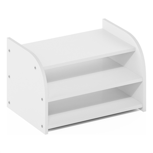 Pemberly Row Contemporary 3-Tier Desk Top Organizer in White