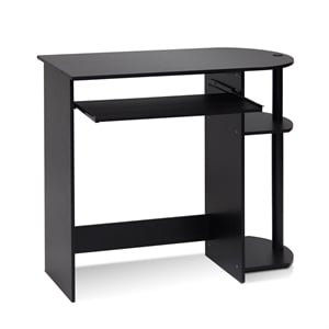 Pemberly Row Engineered Wood Computer Desk in Espresso/Black