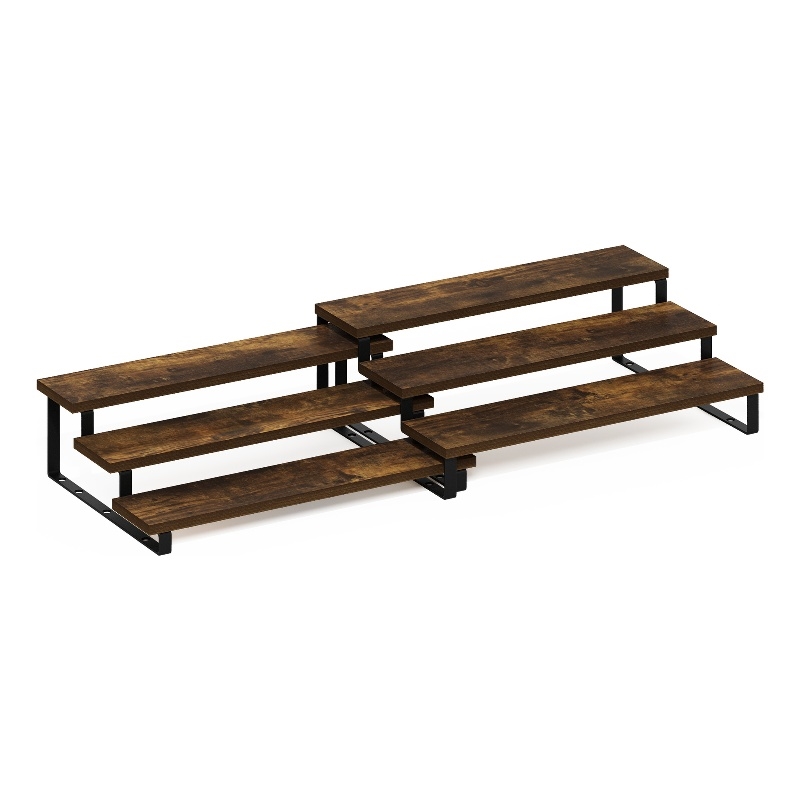 Pemberly Row 3-Tier Nestable Spice Rack Organizer in Set of 2 Amber Pine