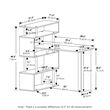 Pemberly Row L-Shape Computer Desk with 5-Tier Shelves in Americano/Black