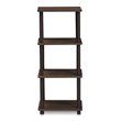 Pemberly Row Turn-N-Tube Engineered Wood 3 Space Shelf in Walnut/Brown