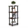Pemberly Row Turn-N-Tube Engineered Wood 3 Space Shelf in Walnut/Brown