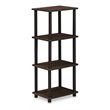 Pemberly Row Turn-N-Tube Engineered Wood 3 Space Shelf in Walnut/Brown