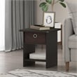 Pemberly Row Wood End Table with Storage Shelf in Espresso (Set of 2)