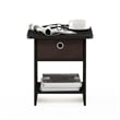 Pemberly Row Wood End Table with Storage Shelf in Espresso (Set of 2)