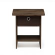 Pemberly Row Wood End Table Storage Shelf in Columbia Walnut/Dark Brown
