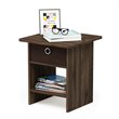 Pemberly Row Wood End Table Storage Shelf in Columbia Walnut/Dark Brown