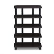 Pemberly Row Turn-N-Tube Wood 5-Tier Corner Storage Shelf in Espresso/Black