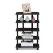 Pemberly Row Turn-N-Tube Wood 5-Tier Corner Storage Shelf in Espresso/Black