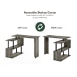 Pemberly Row L-Shape Computer Desk with 3-Tier Shelves in French Oak/Black