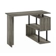 Pemberly Row L-Shape Computer Desk with 3-Tier Shelves in French Oak/Black