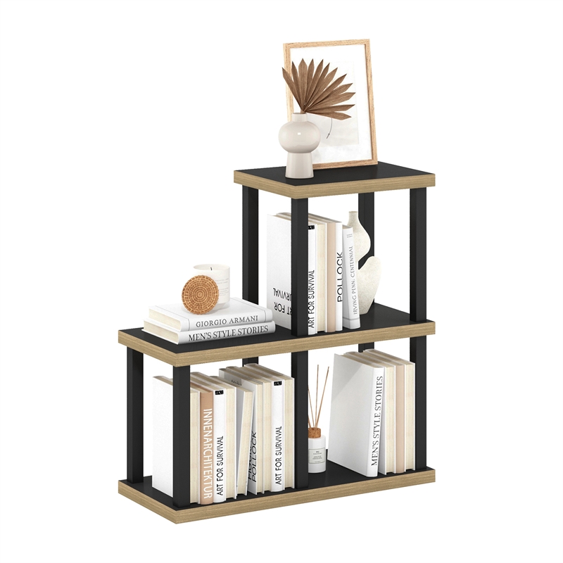 Pemberly Row Turn-N-Tube 3-Cube Decorative Display Shelf in Americano/Black