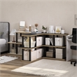 Pemberly Row Turn-N-Tube 4-Cube Decorative Display Shelf in Americano/Black