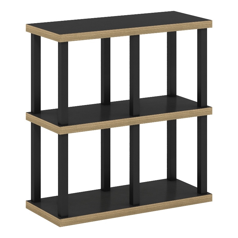 Pemberly Row Turn-N-Tube 4-Cube Decorative Display Shelf in Americano/Black