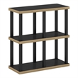 Pemberly Row Turn-N-Tube 4-Cube Decorative Display Shelf in Americano/Black