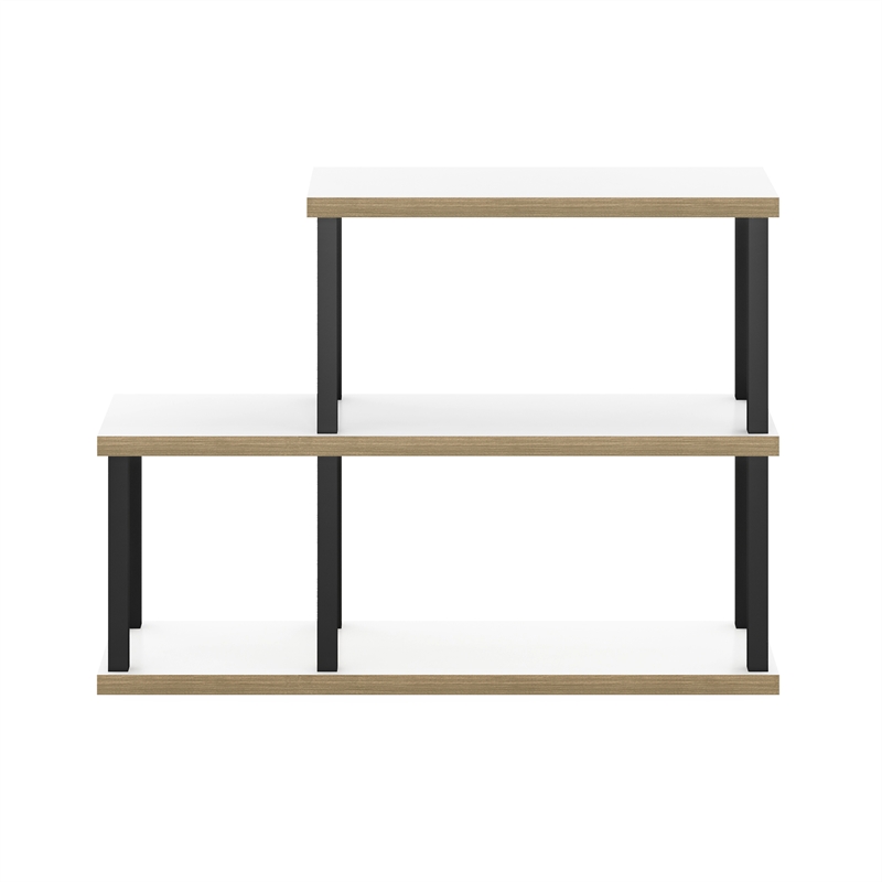 Pemberly Row Turn-N-Tube 3-Tier Ladder Decorative Display Solid White/Black