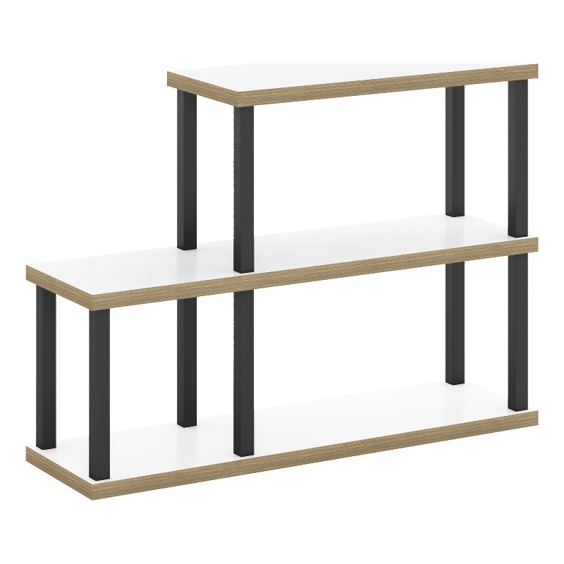 Pemberly Row Turn-N-Tube 3-Tier Ladder Decorative Display Solid White/Black