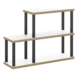 Pemberly Row Turn-N-Tube 3-Tier Ladder Decorative Display Solid White/Black