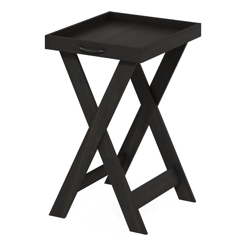 Pemberly Row Classic Tray Table with Removable Tray in Espresso