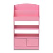 Pemberly Row Engineered Wood Magazine/Bookshelf with Storage Cabinet in Pink