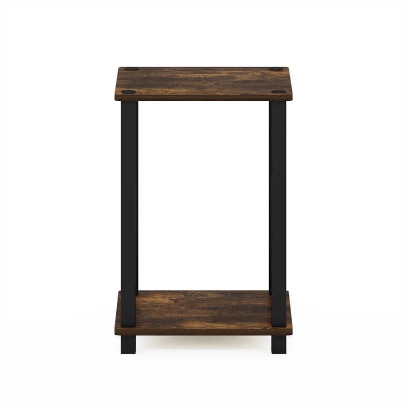 Pemberly Row Contemporary End Table in Small in Amber Pine/Black