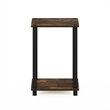 Pemberly Row Contemporary End Table in Small in Amber Pine/Black