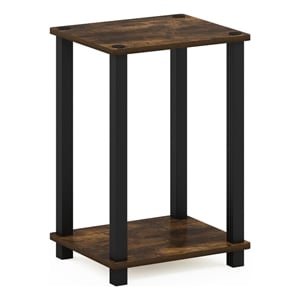 Pemberly Row Contemporary End Table in Small in Amber Pine/Black