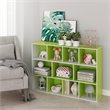Pemberly Row Engineered Wood 11-Cube Reversible Open Shelf Bookcase in Green
