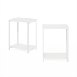 Pemberly Row Industrial Metal Frame End Table in 2-Pack in White