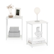 Pemberly Row Industrial Metal Frame End Table in 2-Pack in White