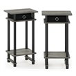 Pemberly Row Turn-N-Tube Wood End Table with Bin in Oak Gray (Set of 2)