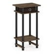 Pemberly Row Turn-N-Tube Engineered Wood End Table with Bin in Columbia Walnut