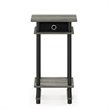 Pemberly Row Turn-N-Tube Wood End Table with Bin in French Oak Gray/Black