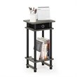 Pemberly Row Turn-N-Tube Wood End Table with Bin in French Oak Gray/Black