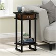 Pemberly Row Turn-N-Tube Wood Tall End Table with Bin in Espresso/Brown