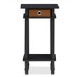 Pemberly Row Turn-N-Tube Wood Tall End Table with Bin in Espresso/Brown